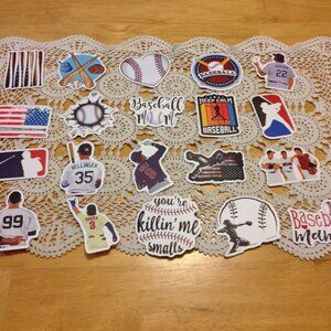Baseball stickers for cellphones, laptop, lockers, hydroflask, backpack